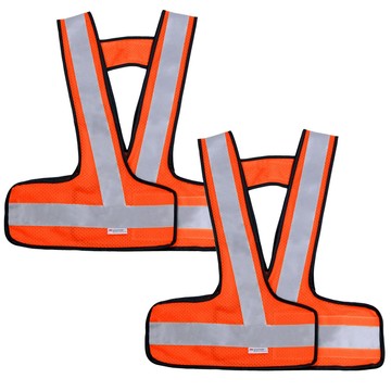 Yenzch V型網布反光背心/3M Scotchlite(螢光橘 2入) RM-10534-1