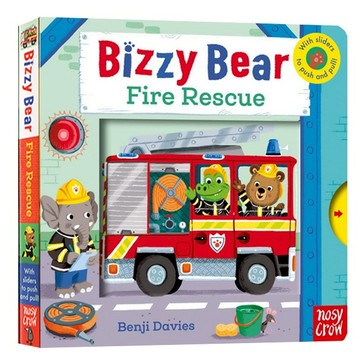 「送音頻」Bizzy Bear:Fire Rescue 互動式繪本 推拉書 操作書 消防車 有聲書 扮演遊戲 忙碌的小熊