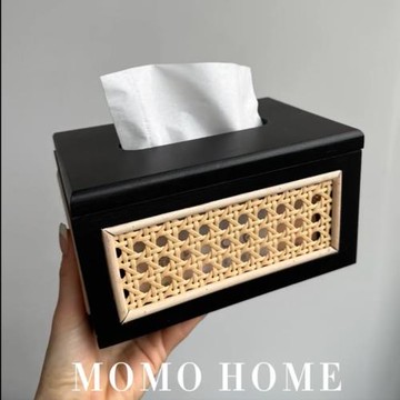 MOMO小紅書日式高顏值藤編紙巾盒
