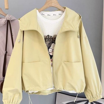 衣時尚 防風外套 風衣外套機車外套 中大尺寸 M-3XL款連帽外套小個子寬鬆休閒夾克上衣短款衝鋒衣-8563.