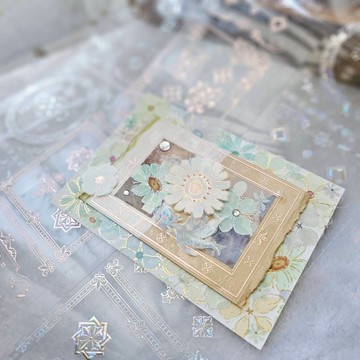 花框　Flower Frame　霧粉金.貝殼銀　PET膠帶