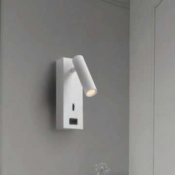 LED 3W 3000K 附開關 USB閱讀造型壁燈 F107-18-82491