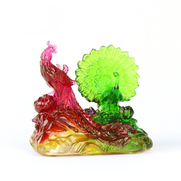 牛年宋韶光吉祥物生肖屬虎鳳雀迎春吊墜琉璃桌面擺件招財開運