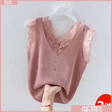 限時特價💕1/2件 春夏季蕾絲吊帶背心女寬鬆大碼外穿內搭打底衫無袖螺紋背心