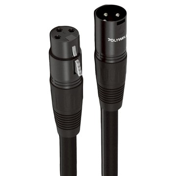 POLYWELL 寶利威爾 XLR Cannon 平衡式音源線/麥克風延長線 公對母 5m  PW15-W52-B043  黑色  1條