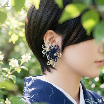 繩結單邊耳夾 絲滑明亮【輕盈日式飾品】
