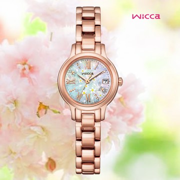 CITIZEN 星辰 Wicca 公主系列 台灣限定款 太陽能優雅淑女腕錶-玫瑰金 KH4-963-21