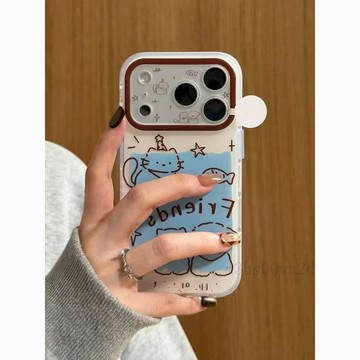 台灣出貨💖 線條狗貓 防摔 蘋果17ProMax手機殼 iPhone16/15/14/12全包精孔雙層imd 蘋果手機殼