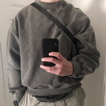 REPRESENT重磅水洗做舊衛衣高街潮牌嘻哈休閑寬松簡約圓領長袖男