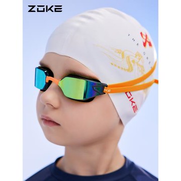 洲克兒童泳鏡男孩女孩高清防霧防水電鍍游泳訓練青少年比賽競速