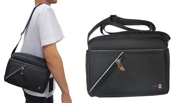 限時 滿3千賺10%點數↘ | ~雪黛屋~OVER-LAND 肩側包中容量二層主袋+外袋共五層防水尼龍布+皮革中性款底部可加大容量T5316