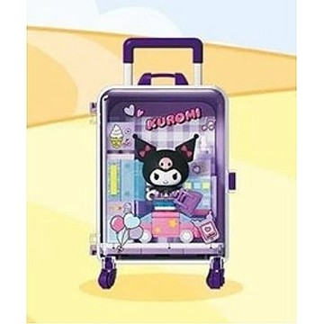 asdfkitty*三麗鷗 x 森寶 AREAX磚區 萌心奇旅 庫洛米 行李箱造型 拼裝積木 微縮展示盒-正版