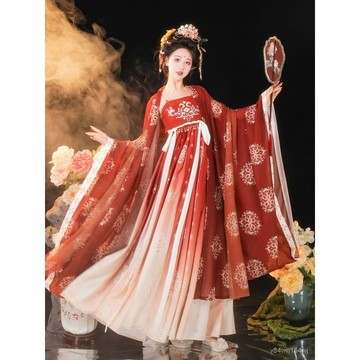 秋上晚原創【春花秋月】訶子裙大袖衫唐風漢服女刺繡複原超僊春夏 TG8K