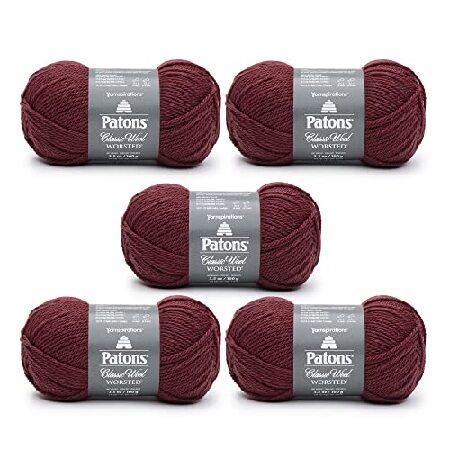 Patons Classic Wool Claret Yarn Pack of 3.5oz 100g Wool Medium 210 Yards Knitting Crochet並行輸入