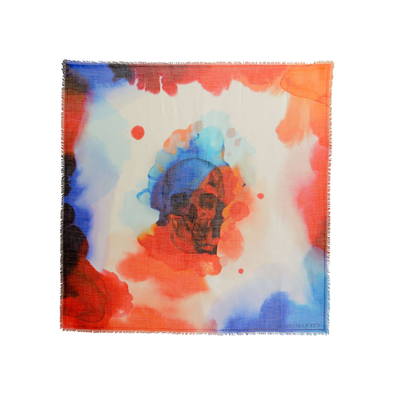 Alexander McQueen Watercolour Printed Cashmere-blend Scarf - Ivory
