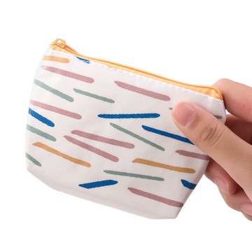 簡約帆布零錢包創意迷你鑰匙包手包大容量卡片包耳機包硬幣收納包