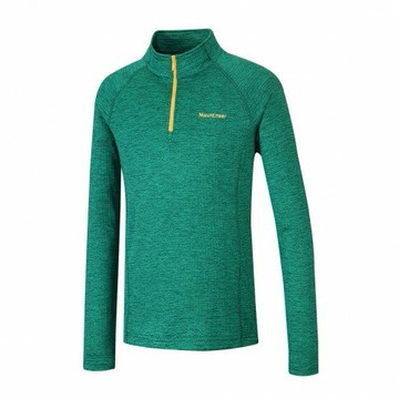 【【蘋果戶外】】山林 22P15-74 孔雀綠 男 半門襟雲彩針織保暖上衣 刷毛衣保暖衣中層衣運動上衣 秋冬 Mountneer