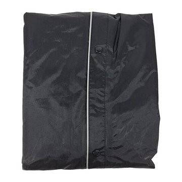 波特 連身尼龍雨衣 連帽防水 反光條 加厚款  4XL  黑色
