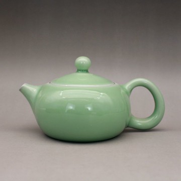 宋瓷龍泉窯青釉茶壺 復古手工茶具茶道瓷器收藏 古玩古董仿古陶瓷