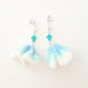 海波浪 - 羊毛氈耳環