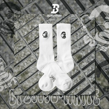 【逢甲 FUZZY】Best Foot Friend Bad Child 壞小孩 BFF 襪子 白色 BF23098