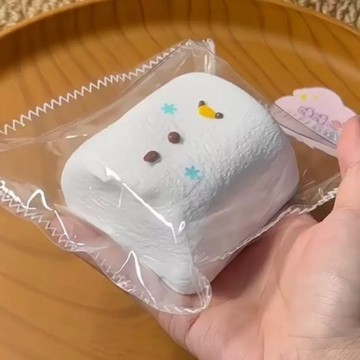雪人棉花糖❄️硅膠捏捏 奶油泥感 一捏成餅 糯叽叽 捏捏樂 可愛不打烊捏捏 小紅書同款