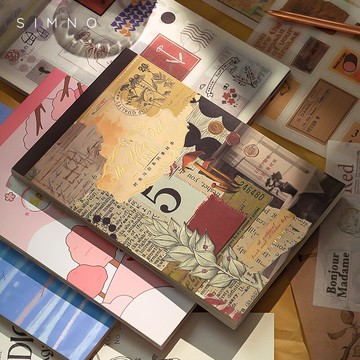 復古文藝手帳雜志貼紙ins風素材紙手賬日記本diy裝飾素材