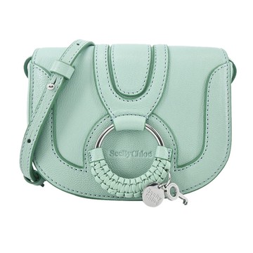 SEE BY CHLOE Mini Hana山羊皮馬鞍斜背包(薄荷綠)
