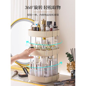旋轉化妝品收納盒口紅護膚品置物架歐式桌面梳妝臺衛生間洗手臺