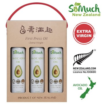 【壽滿趣-Somuch】頂級冷壓初榨酪梨油禮盒(250mlx3)