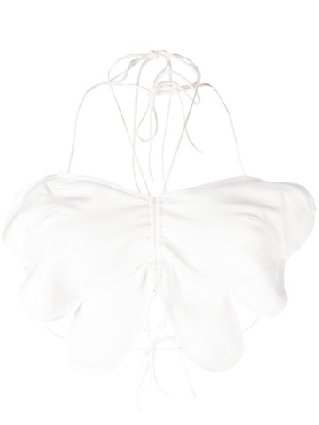 MANURI - Jean cropped top - women - Spandex/Elastane/Viscose - S - White