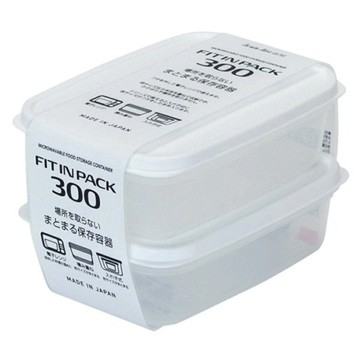 Sanada Seiko 可微波堆疊保鮮盒2件組 300ml  透明色  1套