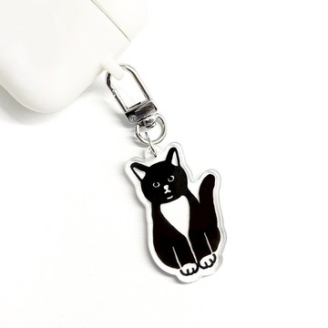 寵物貓狗頭像鑰匙圈，附贈絨球