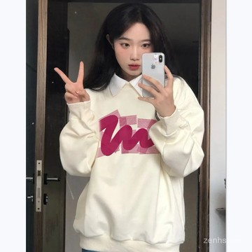 ✨韓版大學t 大尺碼女裝 純棉衛衣 長袖衛衣 長袖上衣 oversize 刷毛衛衣 重磅大學t 寬鬆上衣 衛衣女