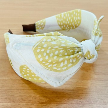 MOYA 寬版手工髮箍 大波圈 黃