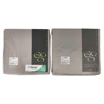 BUHO 布歐 素面文青300織 TENCELTM 天絲TM 床包被套 - 灰霧可可  床包 + 被套 + 枕套2個  雙人