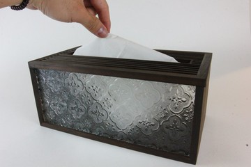 經典生活 - 海棠花玻璃衛生紙盒 / 染色款