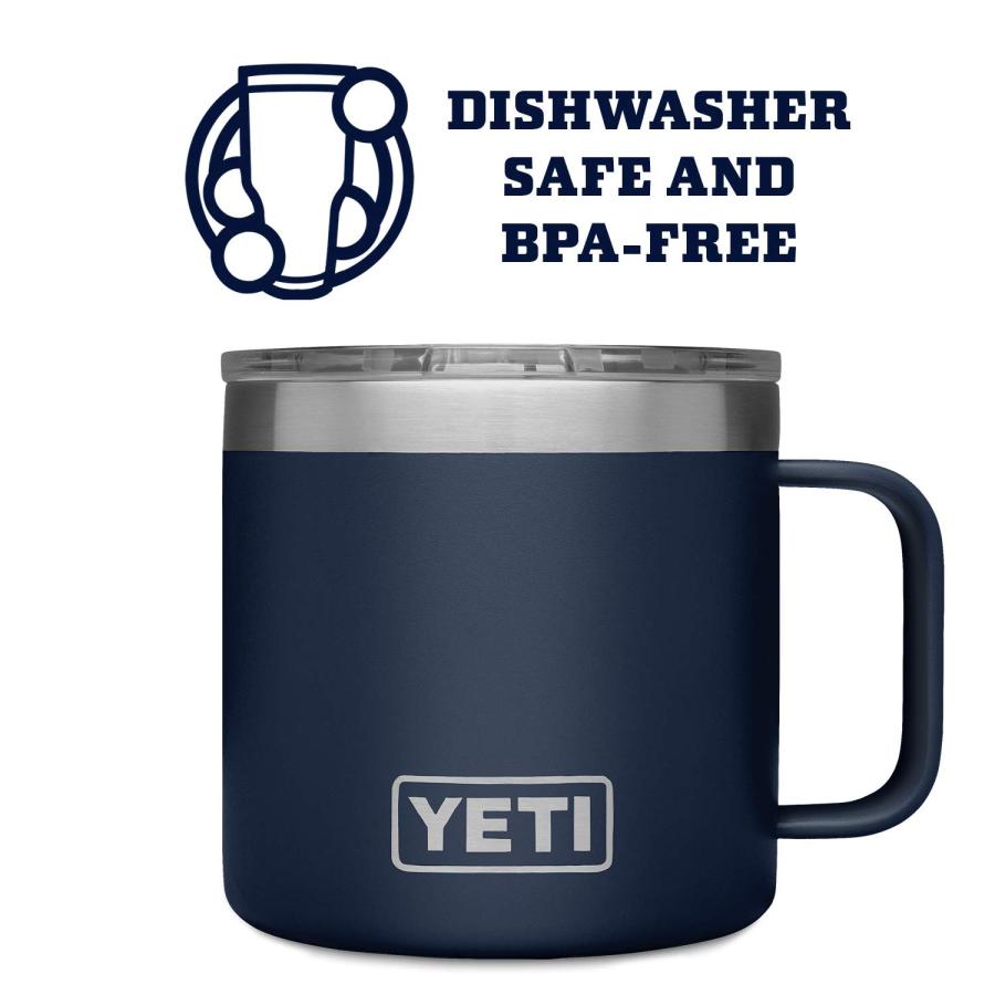 YETI Rambler 14オンス マグ,ステンレススチール,真空保温 標準蓋付き