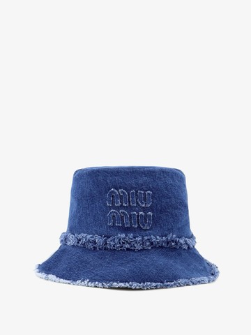 Denim cloche with logo patch - MIU MIU - gender_Woman
