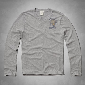 美國百分百【Abercrombie & Fitch】T恤 AF 長袖 T-shirt 麋鹿 羅馬兵 灰 特價 S M L XXL號 F815