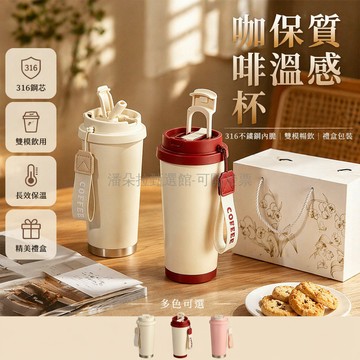 台灣出貨✨ 316不鏽鋼保溫杯 530ML大容量水壺 雙飲吸管水杯 辦公室學生隨身杯 可印製LOGO 鈴蘭色系