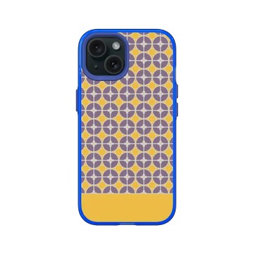 iPhone 15 JellyTint 激光藍 - 老屋顏 Old House Face - 經典鐵窗花 - 黃