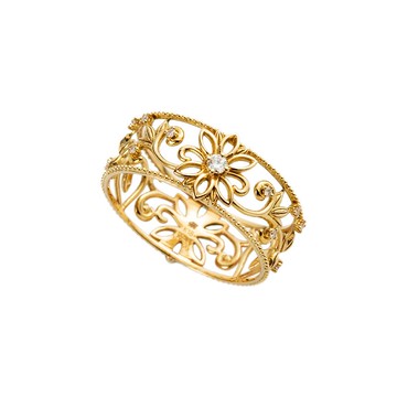 18K 籐蔓花鏤空鑽戒