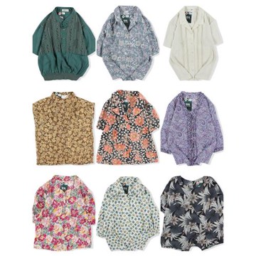 古著vintage復古日制純色白襯衫男女寬松氣質港風印花短袖襯衣056