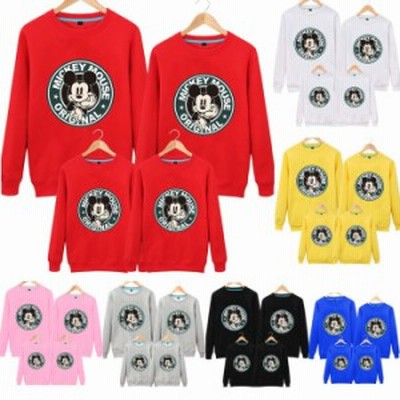 ミッキー トレーナー Disney 親子ペア 家族 ディズニー Mickey 厚手 裏起毛 スウェット トップス パーカー 親子服 カジュアル家族 お揃い 通販 Lineポイント最大get Lineショッピング