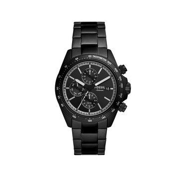 Autocross 多功能三眼計速手錶 黑色不鏽鋼錶帶 42MM FS6125