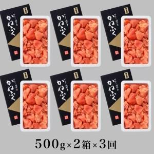 ふるさと納税  かねふく 明太子 訳あり 切れ子 半年 (2か月に1度 1kg × 3回 お届け) めんたいこ 冷凍 魚介類 めんたいパーク わ.. 茨城県大洗町