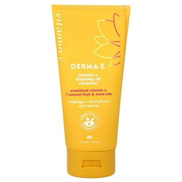 DERMA E, 維生素 C 泡沫油潔面乳，6 液量盎司（175 毫升）