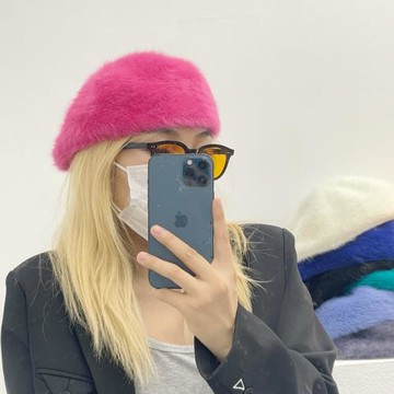 可愛兔毛女顯臉小秋冬ins前進帽