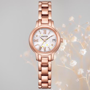 CITIZEN星辰 Wicca 公主系列 台灣限定 茉莉花太陽能腕錶 KH4-963-15